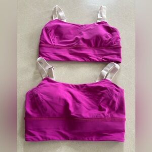 Lululemon Magenta Sports Bras with Ivory Straps - Set of 2 Size 6 Athletic